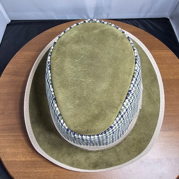 Eco Soho Suede / Fabric Fedora American Hat Makers | Sage | XX-LARGE RARE - Picture 7 of 10